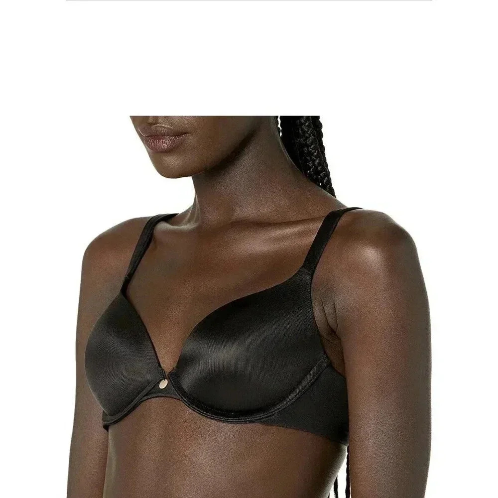 Mae Womens Contour Plunge Underwire Bra 32D Black MAE1985915‎